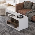Masuta de cafea, Inarch, Vera S004, 90x48 cm, PAL, Alb/Maro