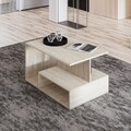 Masuta de cafea, Inarch, Vera S004, 90x48 cm, PAL, Travertin