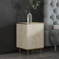 Noptiera, Inarch, Imaj, 40x60x35 cm, PAL, Travertin / Auriu