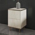 Noptiera, Inarch, Imaj, 40x60x35 cm, PAL, Travertin / Auriu
