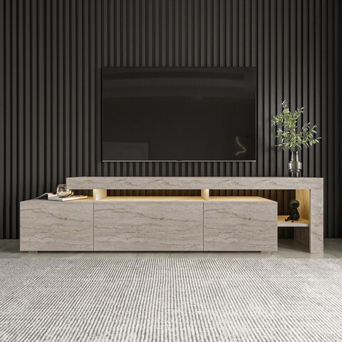 Comoda TV, Inarch, Beliz, 192x53x37 cm, PAL, Travertin