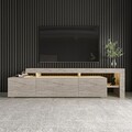 Comoda TV, Inarch, Beliz, 192x53x37 cm, PAL, Travertin