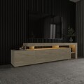 Comoda TV, Inarch, Beliz, 192x53x37 cm, PAL, Travertin