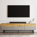 Comoda TV, Inarch, Sign, 180x49x37 cm, PAL, Gri / Stejar