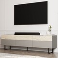 Comoda TV, Inarch, Sign, 180x49x37 cm, PAL, Gri / Travertin