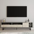 Comoda TV, Inarch, Luga, 180x44 cm, PAL, Gri / Travertin