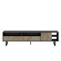 Comoda TV, Inarch, Luga, 180x44 cm, PAL, Gri / Travertin