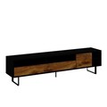 Comoda TV, Inarch, Luga, 180x44 cm, PAL, Negru / Stejar