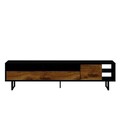 Comoda TV, Inarch, Luga, 180x44 cm, PAL, Negru / Stejar