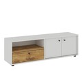 Comoda TV, Inarch, Pao, 136x42x35 cm, PAL, Alb / Stejar