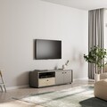 Comoda TV, Inarch, Pao, 136x42x35 cm, PAL, Gri / Travertin