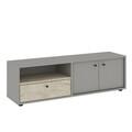 Comoda TV, Inarch, Pao, 136x42x35 cm, PAL, Gri / Travertin