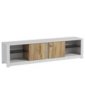 Comoda TV, Inarch, Aydos, 180x45x35 cm, PAL, Alb / Stejar