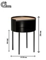 Masuta, Coatify, Espen, 40x56x40 cm, Cadru: 100% METAL (Grosime: 2 mm), Negru