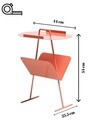 Masuta, Coatify, Goddy, 44x54x22 cm, Cadru: 100% METAL (Grosime: 2 mm), Roz somon