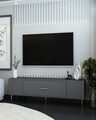 Comoda TV, Olivia, Dekos, 150x48 cm, PAL , Antracit / Aur