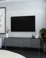 Comoda TV, Olivia, Dekos, 150x48 cm, PAL , Antracit / Argintiu