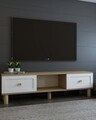 Comoda TV, Olivia, Rosalinda Bohem, 150x40 cm, PAL , Stejar Safir / Alb