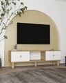Comoda TV, Olivia, Inci Bohem, 150x40 cm, PAL , Stejar Safir / Alb