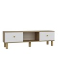 Comoda TV, Olivia, Mono, 150x40 cm, PAL , Stejar Safir / Alb