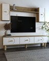 Comoda TV, Olivia, Deren Bohem, 180x40 cm, PAL , Stejar Safir / Alb