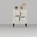 Consola, Chalmette, Makro, 70x90x35 cm, PAL, Marmură Efes / Negru