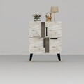 Consola, Chalmette, Makro, 70x90x35 cm, PAL, Marmură Efes / Negru
