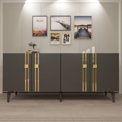 Consola, Olivia, Bahar KB150, 150x80x35 cm, PAL, Antracit