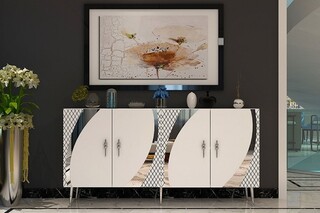 150x75x35 cm, Alb;Argintiu