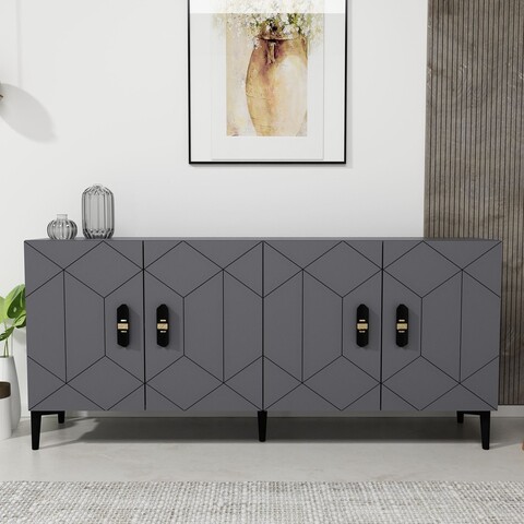 Consola, Olivia, Cross KB150, 150x75x35 cm, PAL, Antracit