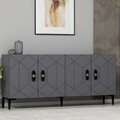 Consola, Olivia, Cross KB150, 150x75x35 cm, PAL, Antracit