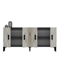 Consola, Chalmette, Cross KB150, 150x75x35 cm, PAL, Antracit / Marmură Efes