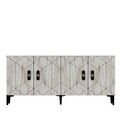 Consola, Chalmette, Cross KB150, 150x75x35 cm, PAL, Antracit / Marmură Efes