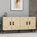 Consola, Olivia, Cross KB150, 150x75x35 cm, PAL, Stejar antracit / safir