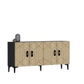 Consola, Olivia, Cross KB150, 150x75x35 cm, PAL, Stejar antracit / safir