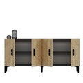 Consola, Olivia, Cross KB150, 150x75x35 cm, PAL, Stejar antracit / safir