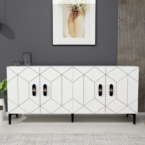 Consola, Olivia, Cross KB150, 150x75x35 cm, PAL, Alb