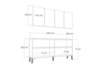 Consola, Chalmette, Cross KB150, 150x75x35 cm, PAL, Marmură albă / Efes