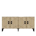 Consola, Olivia, Cross KB150, 150x75x35 cm, PAL, Stejar alb / safir