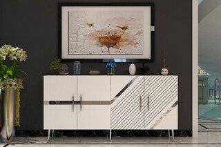 150x75x35 cm, Alb;Argintiu