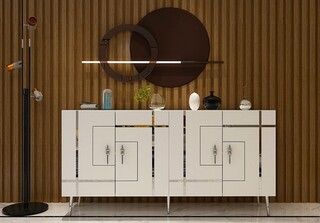 150x75x35 cm, Alb;Argintiu