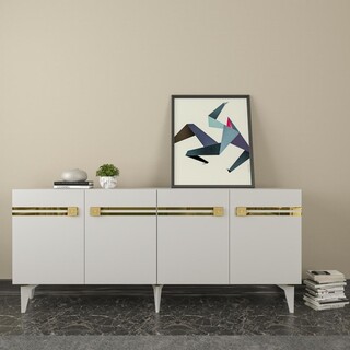 150x80x35 cm, Alb;Auriu