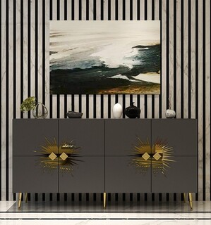 150x75x35 cm, Antracit;Auriu