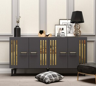 150x79x40 cm, Antracit;Auriu