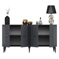 Consola, Olivia, Junes, 150x79x40 cm, PAL , Antracit / Argintiu