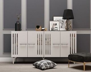 150x79x40 cm, Alb;Argintiu