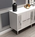 Consola, Olivia, Junes, 150x79x40 cm, PAL , Alb / Argintiu