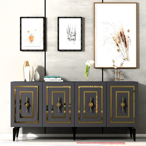 Consola, Olivia, Viola, 150x79x40 cm, PAL , Antracit