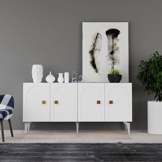 150x79x40 cm, Alb;Auriu