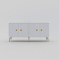 Consola, Olivia, Owen, 150x79x40 cm, PAL , Alb/Auriu